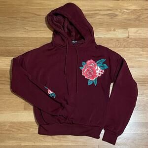 Super Nova Burgundy Rose Hoodie - Size S